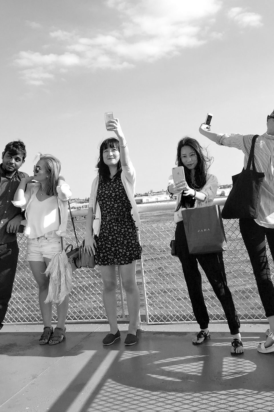 selfies in New York on a sunny day on the ferry
